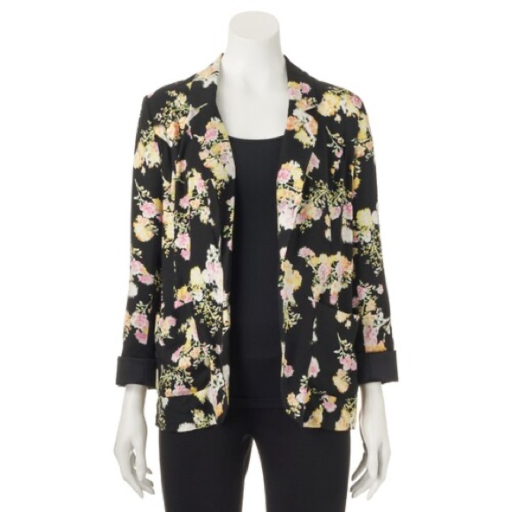 1980’s Candie’s Floral Blazer Pink and Black